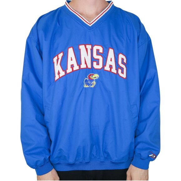 Vintage 90s Pro Player Kansas Jayhawks Pullover Windbreaker - Picture 1 of 10